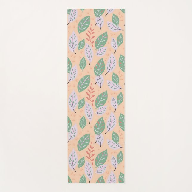 Tapete De Yoga Folhas Flutuantes (Frente)