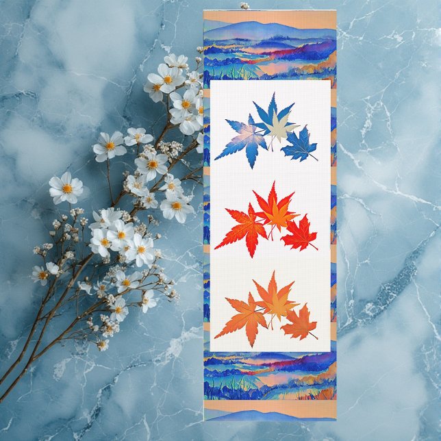 Tapete De Yoga Folhas modernas de matiz de calmantes de Abstrato (Modern Abstract Art Soothing Calming Maple Leaves Yoga Mat)
