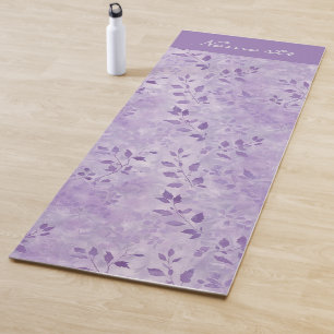 Tapete De Yoga Folhas Roxas e Sombras