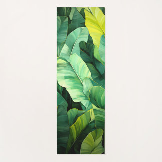 Tapete De Yoga Folhas Tropicais Botânica Abstrata Selva Natureza