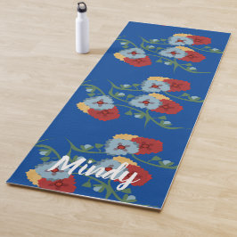 Tapete De Yoga Folk Floral Botânica Yoga Mat