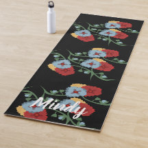 Folk Floral Botânica Yoga Mat