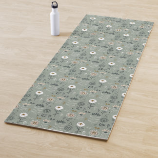 Tapete De Yoga Forest Floral Sage Green