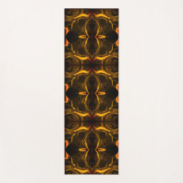 Tapete De Yoga Formas, 'Traços dourados flutuam' sobre fundo escu