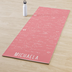 Tapete De Yoga Fórmulas Matemáticas Rosa Fofas Personalizadas