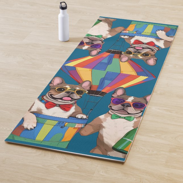 Tapete De Yoga französische Bulldogge im Heißluftballon  (In Situ)