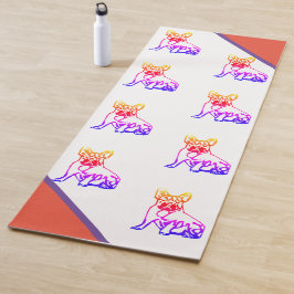 Tapete De Yoga Französische Bulldogge mit Herz Comic Yogamatte