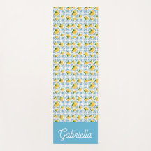 French Country Lemon Blue Tile Monogram