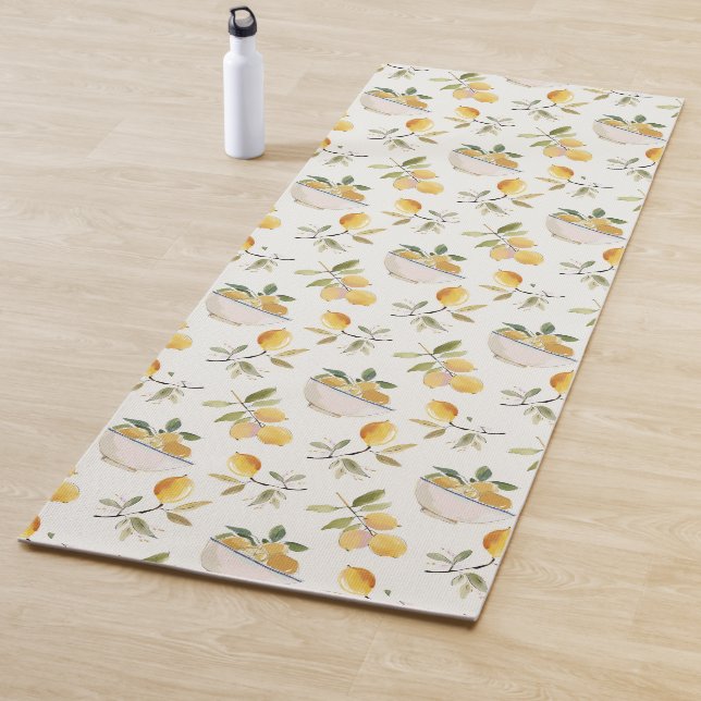 Tapete De Yoga French Country Lemon Pattern Yoga Mat (In Situ)