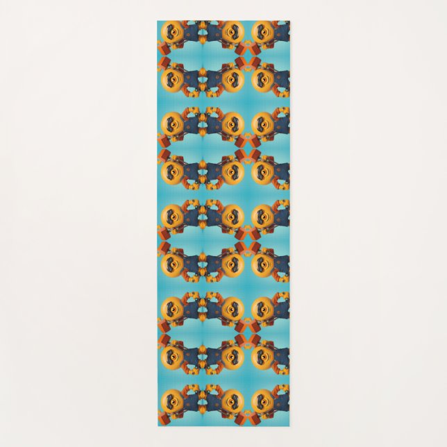 Tapete De Yoga Fröhlicher Baumeister – Gelber Held mit Hammer   (Frente)