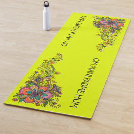 Tapete De Yoga Fronteira de Gavinhas do Poder Floral Retro 6 + se