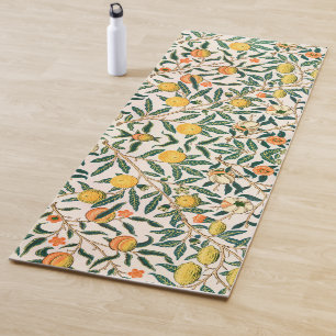Tapete De Yoga Fruta William Morris Pomegranate Ornamento Branco