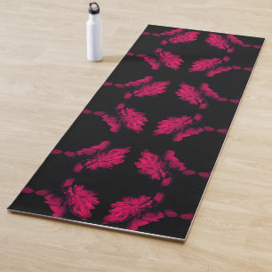 Tapete De Yoga Fuchsia Peony Abstrato Floral Art