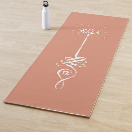 Tapete De Yoga Fundo comum Unalome - Coral + Matriz Yoga Neve