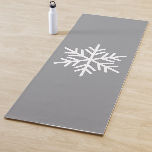 Tapete De Yoga Fundo das Cinzas Nórdicas Nórdicas de Neve Branca 