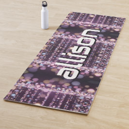 Tapete De Yoga Fundo mágico rosa nome Personalizado