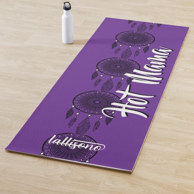 Tapete De Yoga Fundo roxo mágico nome Personalizado  (In Situ)