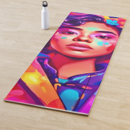 Tapete De Yoga Funky Lady Digital Trabalho de arte