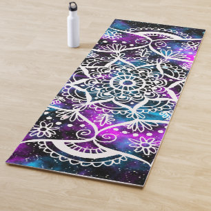 Tapete De Yoga Galáxia Azul Roxa Mandala Yoga Mat