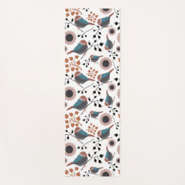 Tapete De Yoga Galinha-de-pássaro voa Cinza-preta