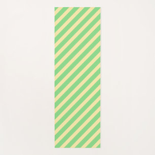 Tapete De Yoga Gamas de Diagonal Amarelo Verde Pastel