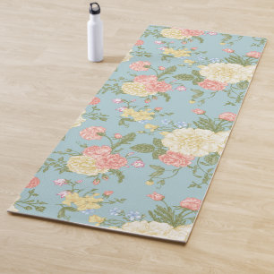 Tapete De Yoga Garden Peony Floral Patterno