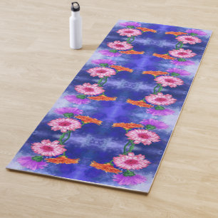 Tapete De Yoga Garganta Gerberas de Três Cores - Desenho Migrado