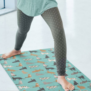 Tapete De Yoga Gato Amante da Diversão do Gatinho Padrão 