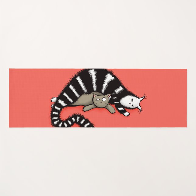 Tapete De Yoga Gato Bonito Mãe Ama Família (Frente (Horizontal))