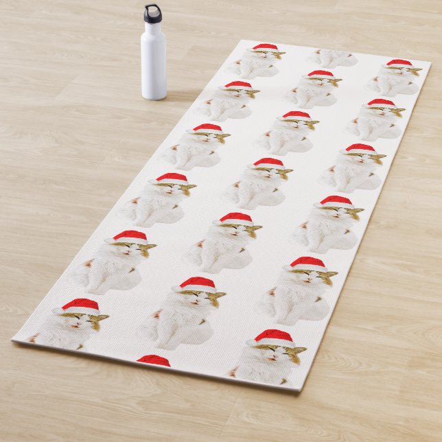 Tapete De Yoga Gato com Papai noel (In Situ)