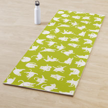 Gato Meditante em Yoga Pose Yoga Mat