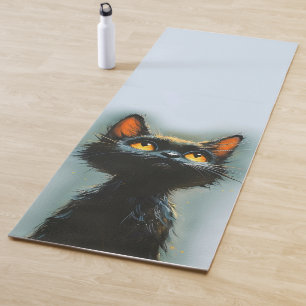 Tapete De Yoga Gato Negro Encantado