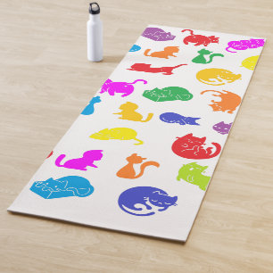 Tapete De Yoga Gatos Coloridos por Tinta Blackburn