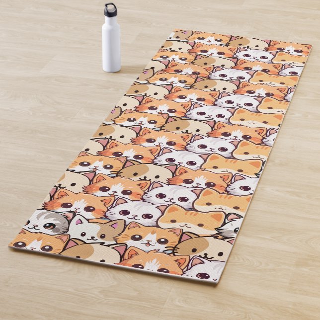 Tapete De Yoga Gatos-de-gato-de-laranja, gatinho de estimação (In Situ)
