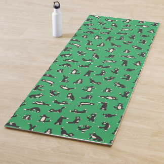 Tapete De Yoga Gatos pretos e brancos engraçados fazendo padrão d