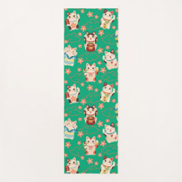 Tapete De Yoga Gatos Sortudos Maneki Neko