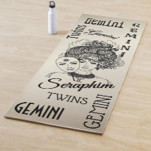 Gemini mascarada Lady Zodiac Dourado Yoga Mat Pess
