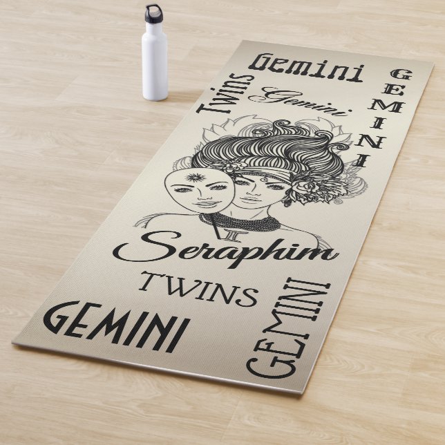 Tapete De Yoga Gemini mascarada Lady Zodiac Dourado Yoga Mat Pess (In Situ)