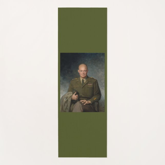 Tapete De Yoga General Dwight Eisenhower 5 Star - Retrato Pintado (Frente)