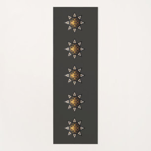 Tapete De Yoga 🌟 Geometria Sagrada Mandala - Ouro Star