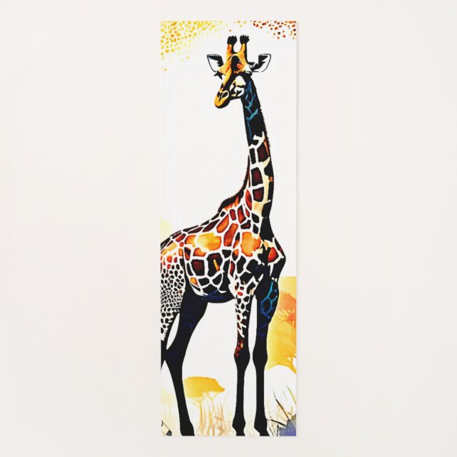 Tapete De Yoga Giraffe Savannah Art (Frente)