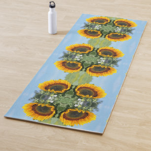 Tapete De Yoga Girassol Em Arte De Flor De Abstrato Sunshine
