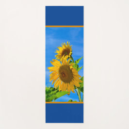 Tapete De Yoga Girassol em azul e marrom