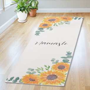 Tapete De Yoga Girassol Eucalipto Verdura Namaste