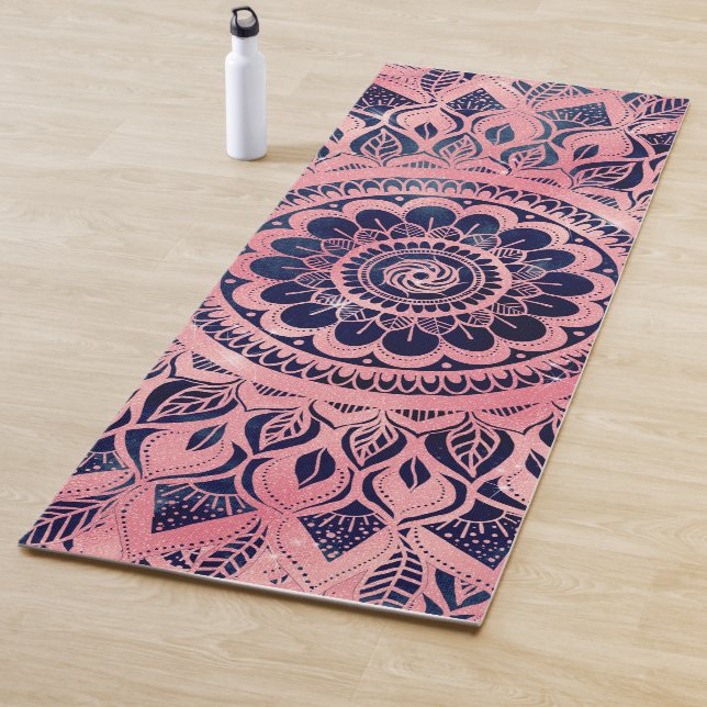 Tapete De Yoga Girly Blue Mandala Floral (In Situ)