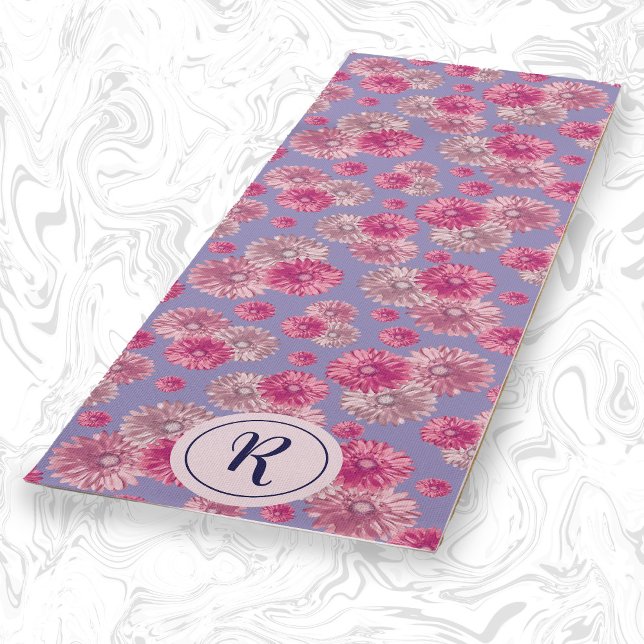 Tapete De Yoga Girly Floral Com Giro De Flores Modernas De Pastel (Criador carregado)