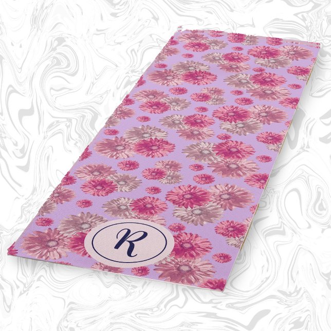 Tapete De Yoga Girly Floral Com Giro De Flores Modernas De Pastel (Criador carregado)