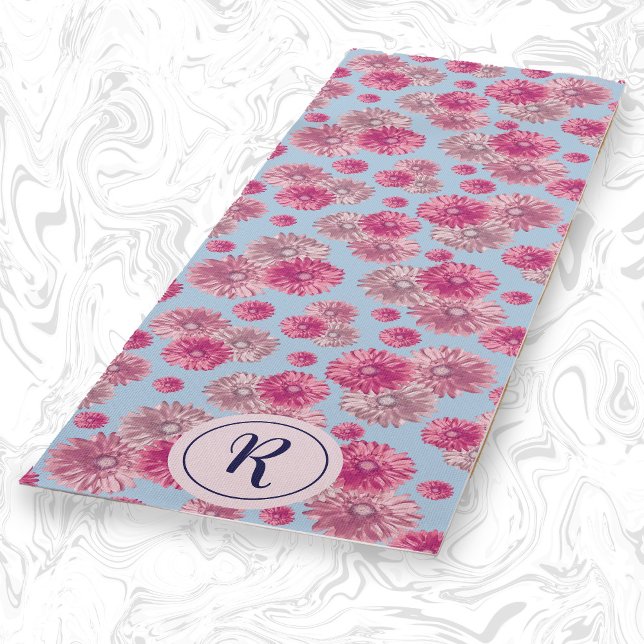 Tapete De Yoga Girly Floral Com Giro De Flores Modernas De Pastel (Criador carregado)