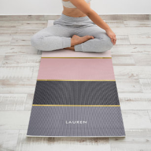 Tapete De Yoga Girly Modern Stripes Personalizadas