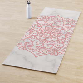 Tapete De Yoga Glitter rosa Mandala em Marble Yoga Mat